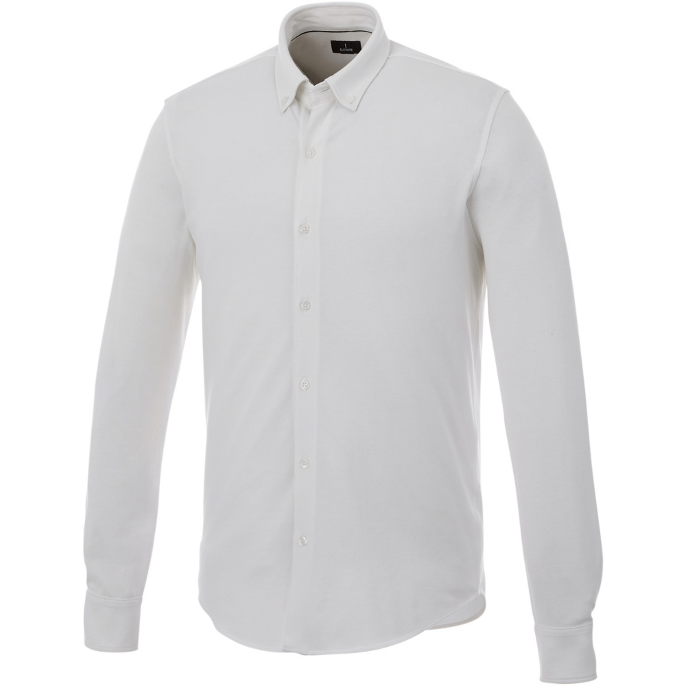 Logo trade promotional giveaway photo of: Bigelow long sleeve men's pique shirt